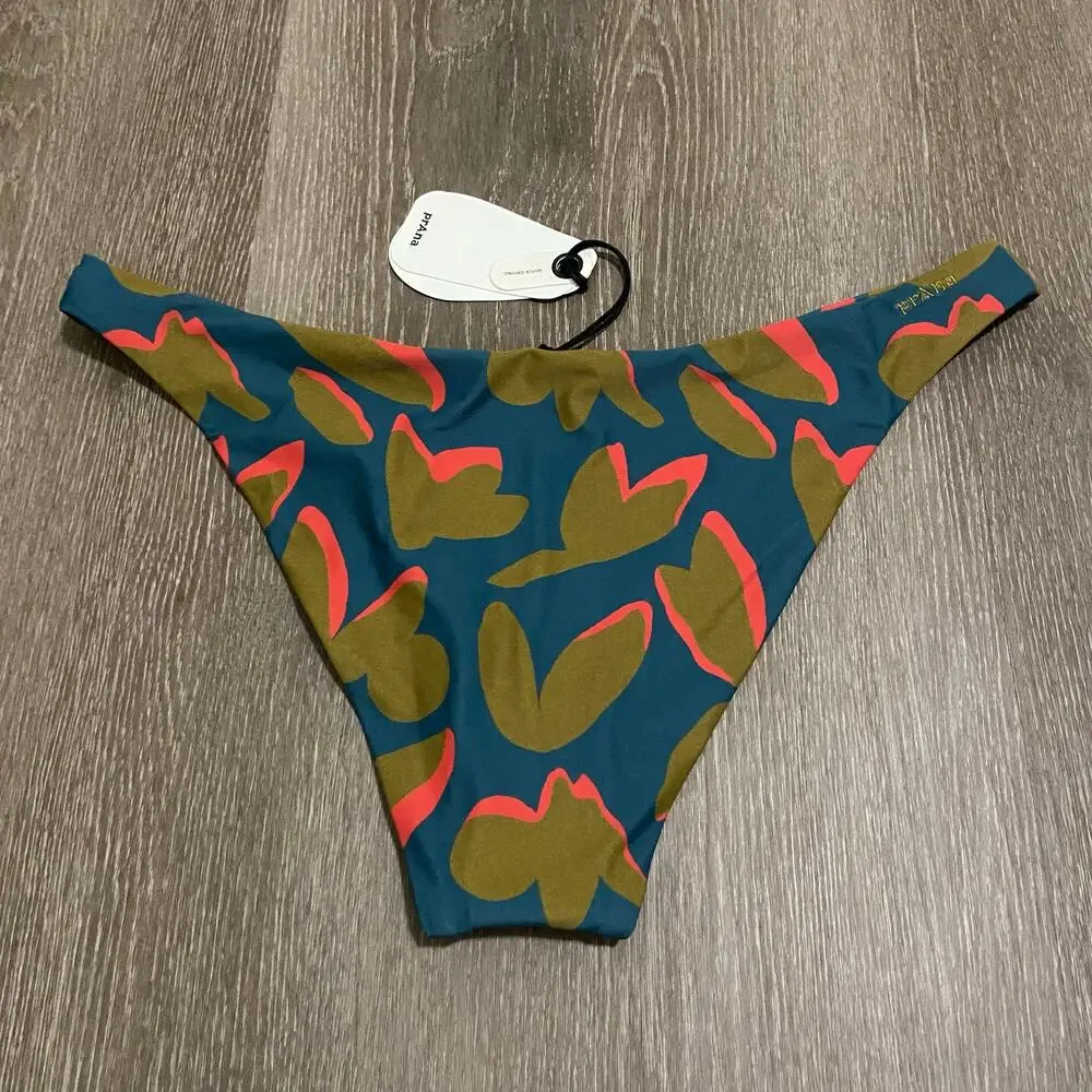 Prana Lahari Classic Swim Bottom Women's L Catalina Indo Disco Mid Rise Cheeky